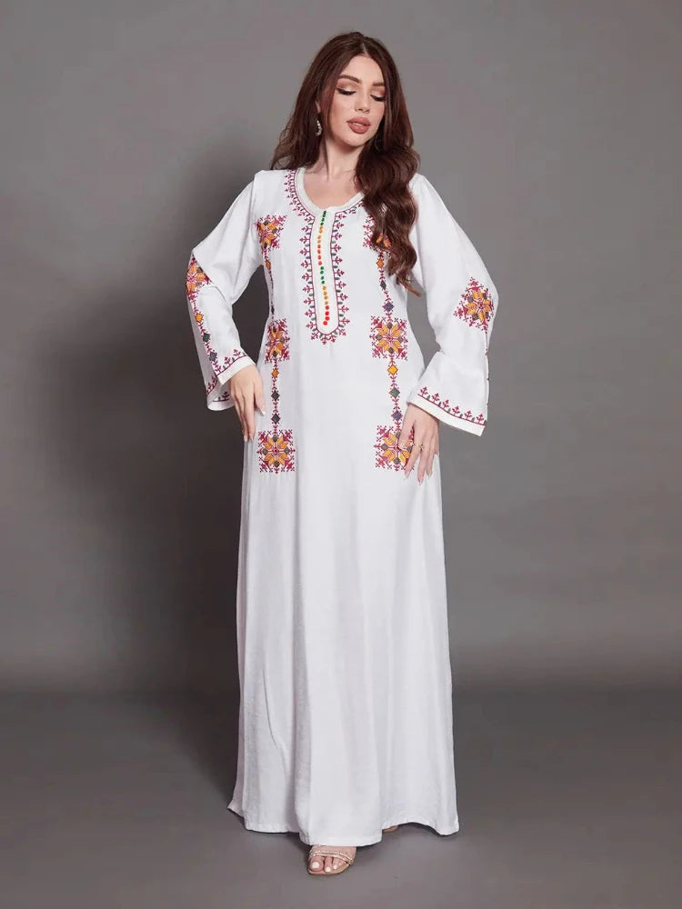 Elegant Embroidery Muslim Dress for Women | Jabaliya | Abaya |